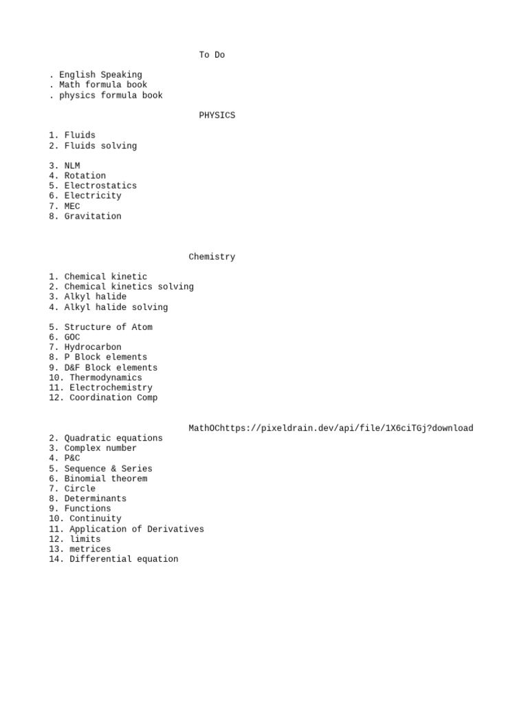 Study Guide: Physics, Chemistry, Math | PDF