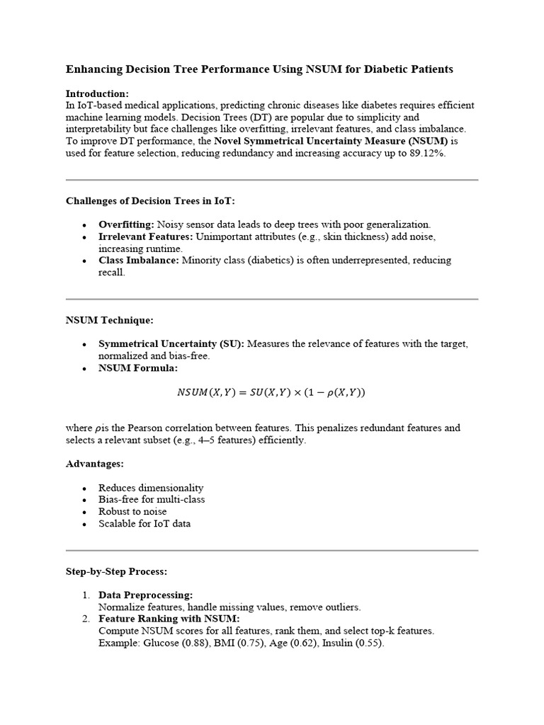 NSUM-Enhanced Decision Trees for Diabetes | PDF | Applied Mathematics ...