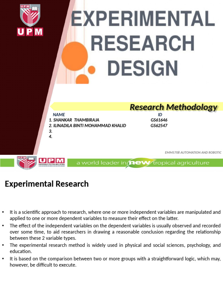 Experimental Research Methodology Guide | PDF | Experiment | Dependent ...