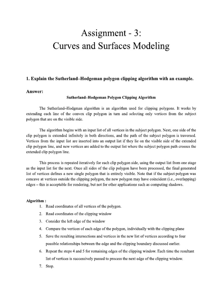CAD Assignment 3 Answer-Key | PDF