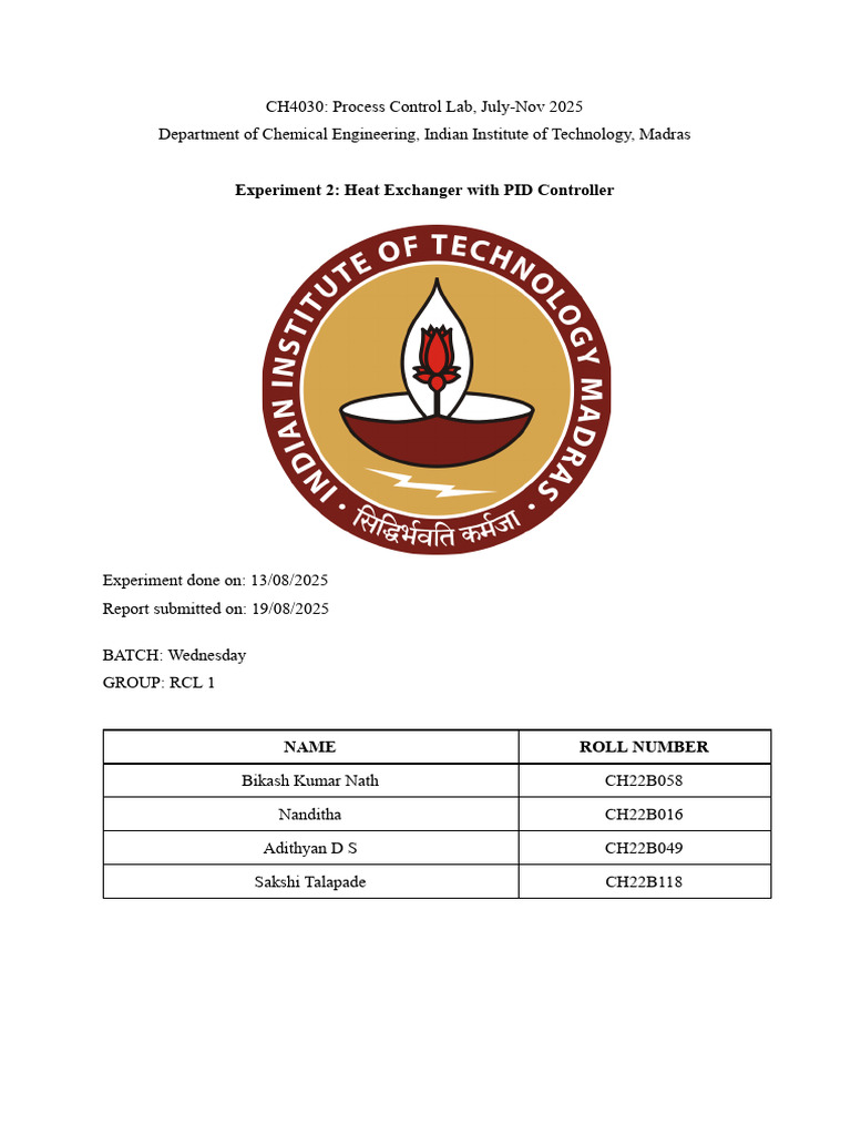 PID Control in Heat Exchanger Lab | PDF | Control Theory | Heat Transfer