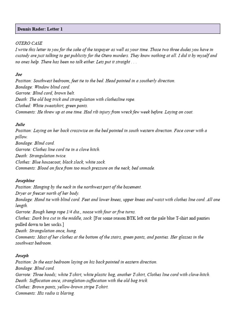 BTK's Letters To The Police | PDF