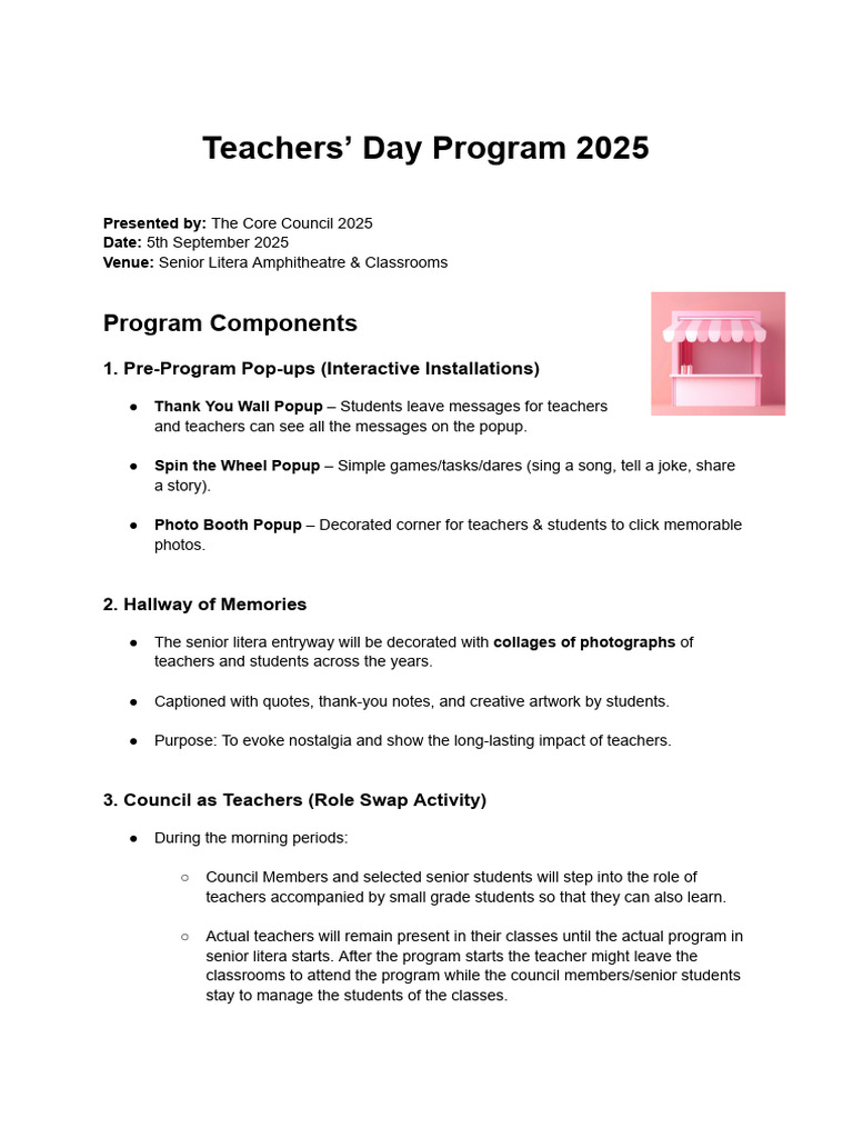 Teachers' Day Program 2025 Details | PDF | Teachers