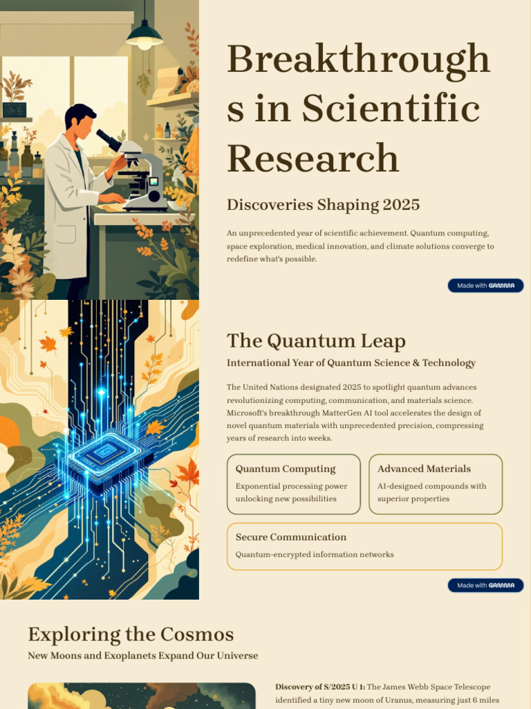 Scientific Breakthroughs Shaping 2025 | PDF | Science | Dinosaurs