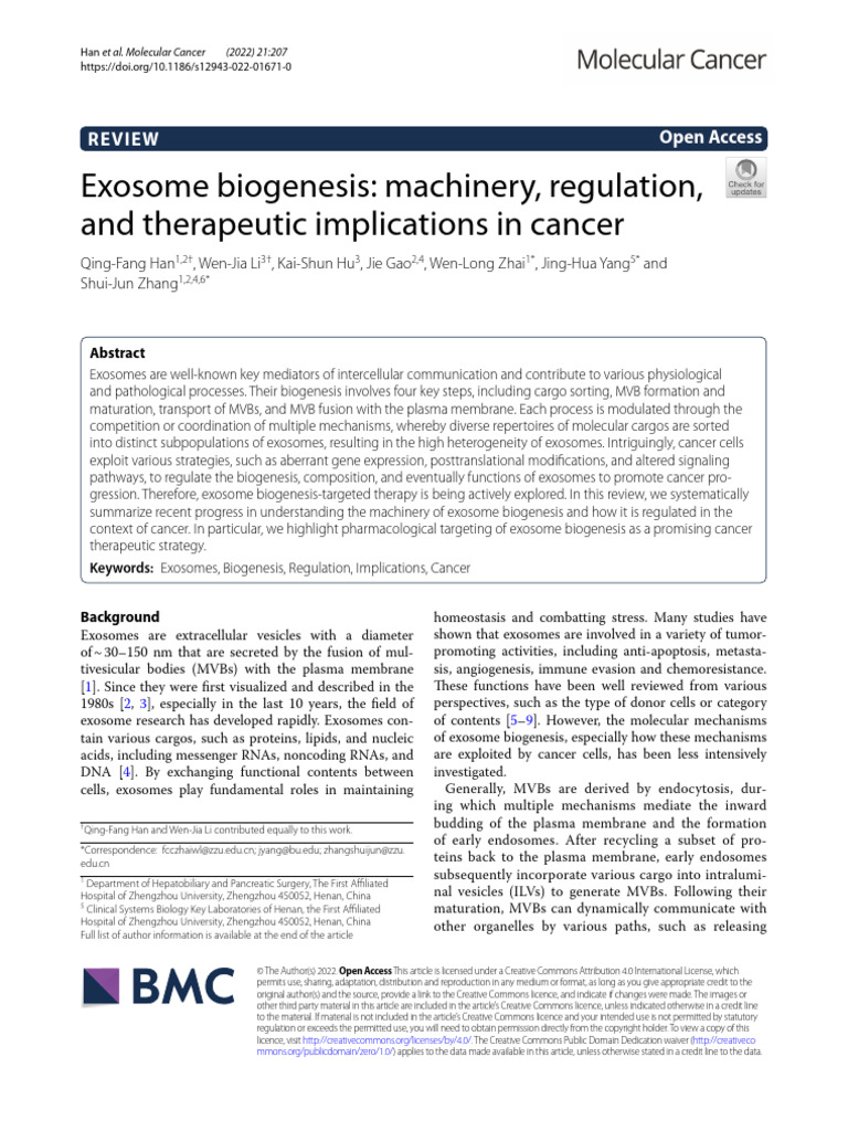 Pathways For Exosomes | PDF | Secretion | Vesicle (Biology And Chemistry)