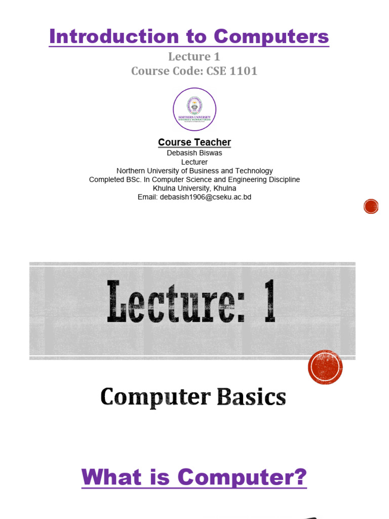 Introduction to Computer Basics | PDF | Computer Data Storage ...