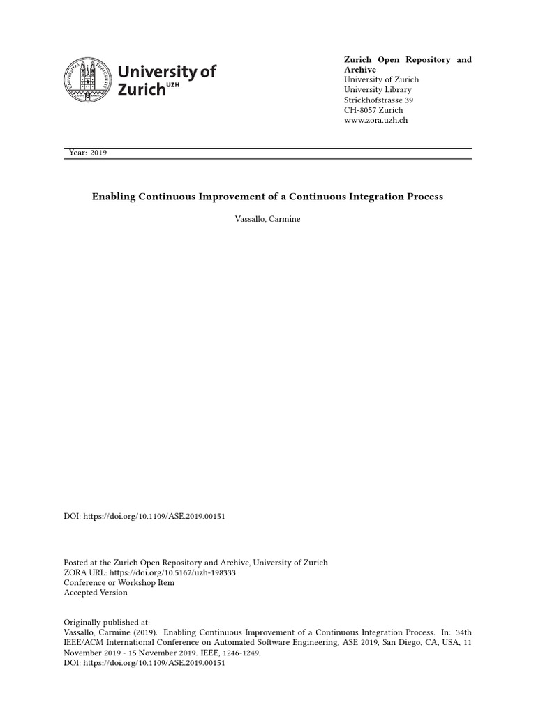 Continuous Improvement in CI Processes | PDF
