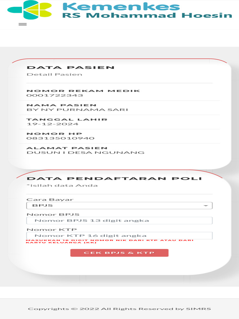 RSMH DAFTARINAJA | PDF