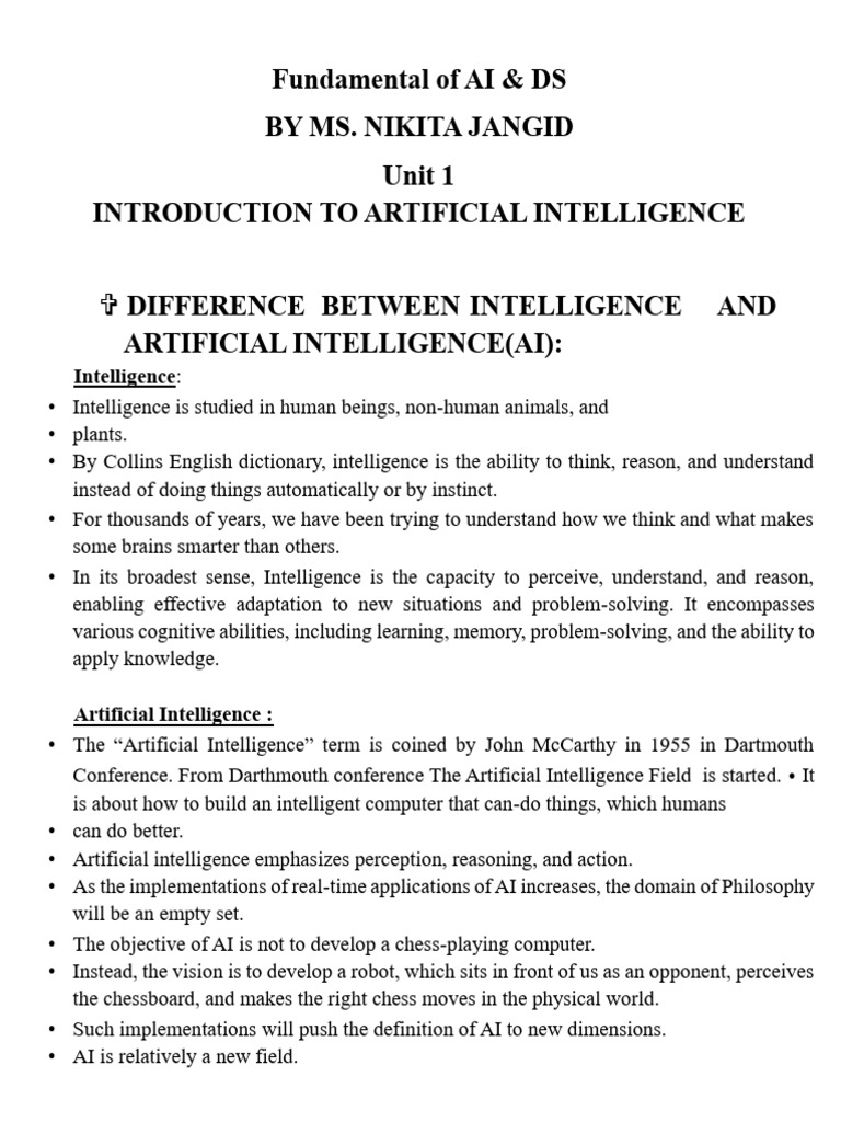 Introduction to AI and Its History | PDF | Artificial Intelligence ...