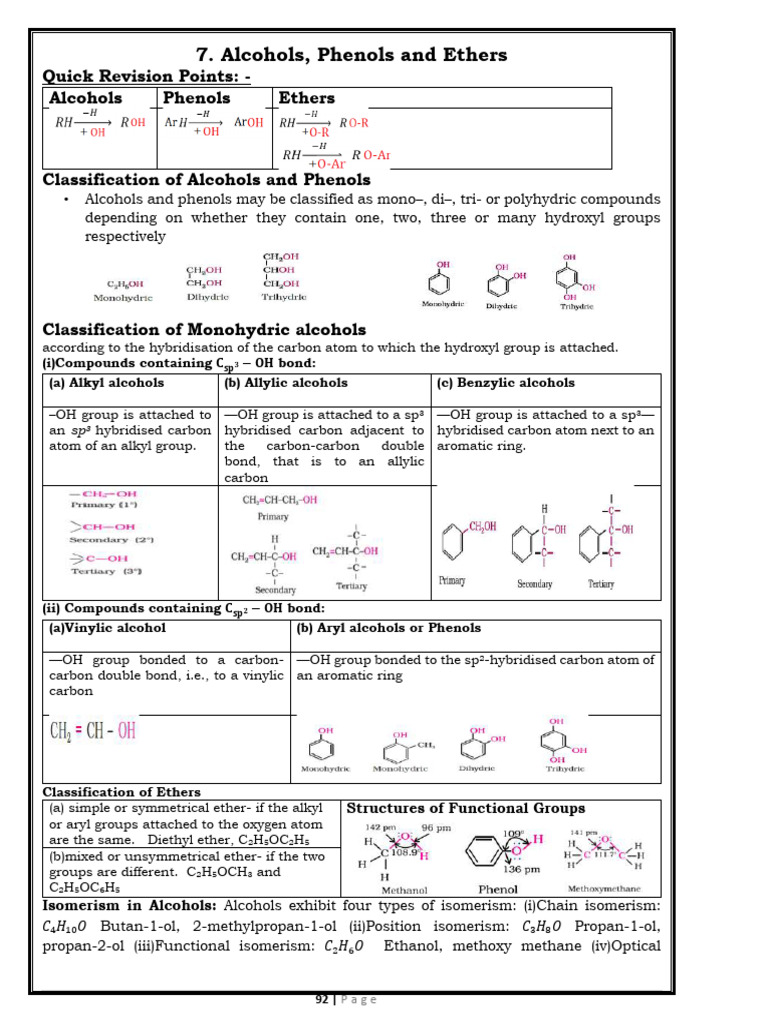 Alcohol Phenol and Ether | PDF | Ether | Aldehyde