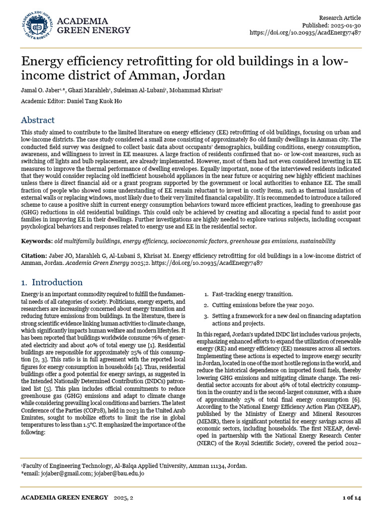 Energy Efficiency Retrofitting For Old B | PDF | Energy Conservation ...