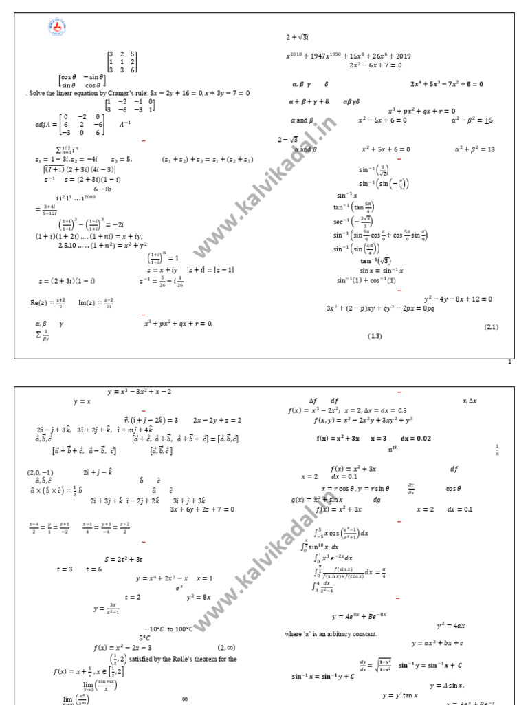 Important 2 Marks Questions for Students | PDF | Circle | Matrix ...