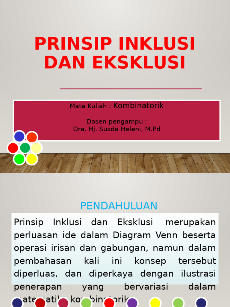 Prinsip Inklusi dan Eksklusi dalam Kombinatorik | PDF