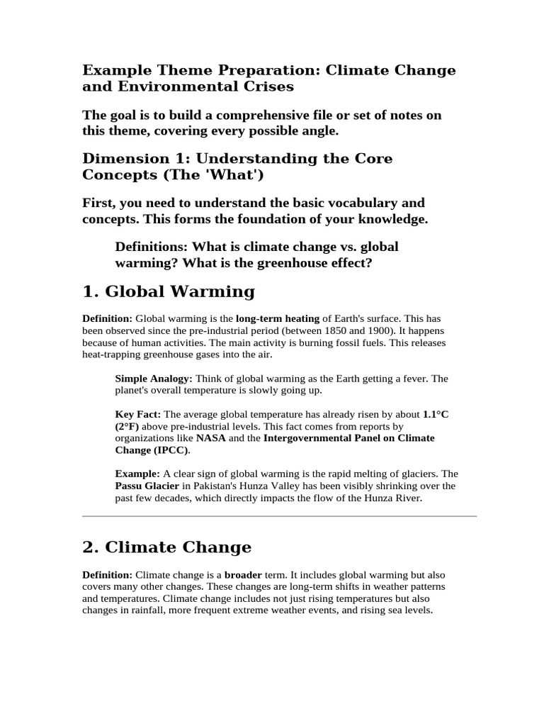 Climate Change and Environmental Crises | PDF | Climate Change ...