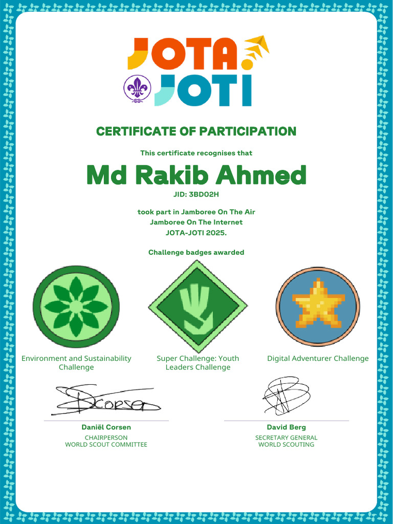 Jota Joti Certificate | PDF