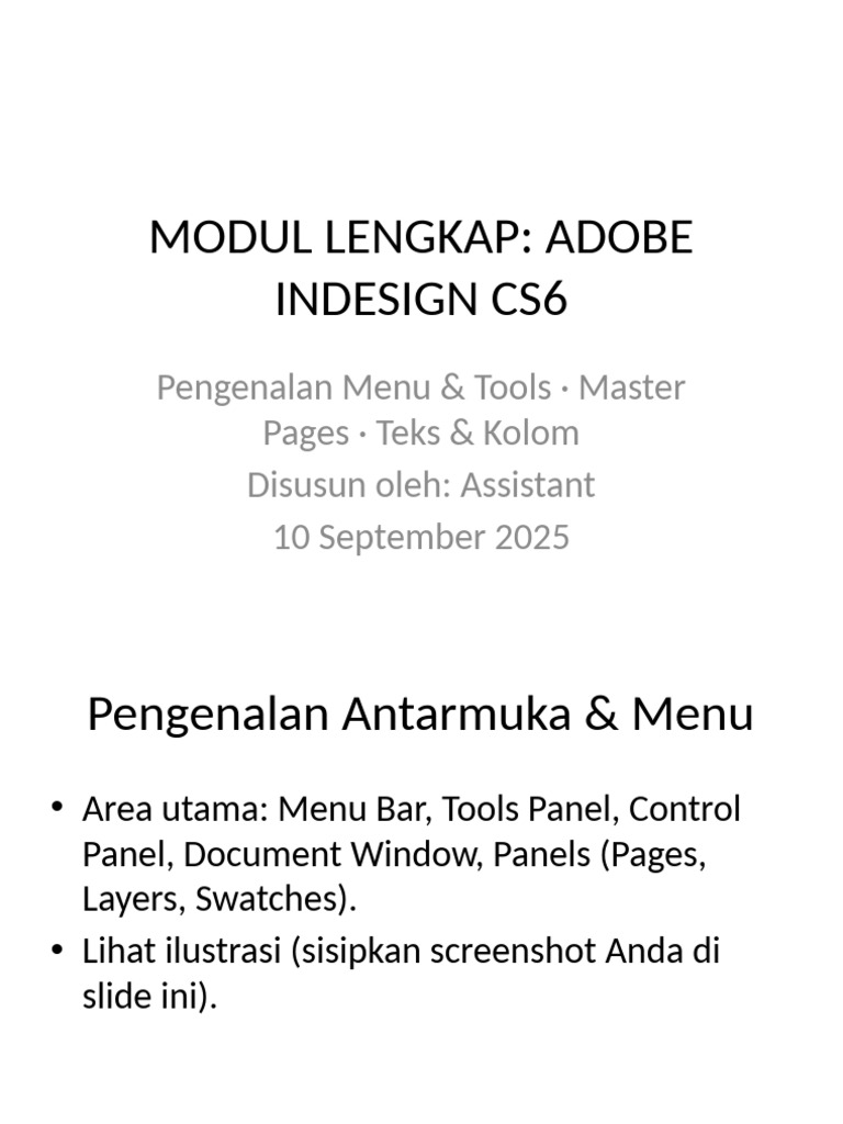 Modul Detail Adobe InDesign CS6 v2 | PDF