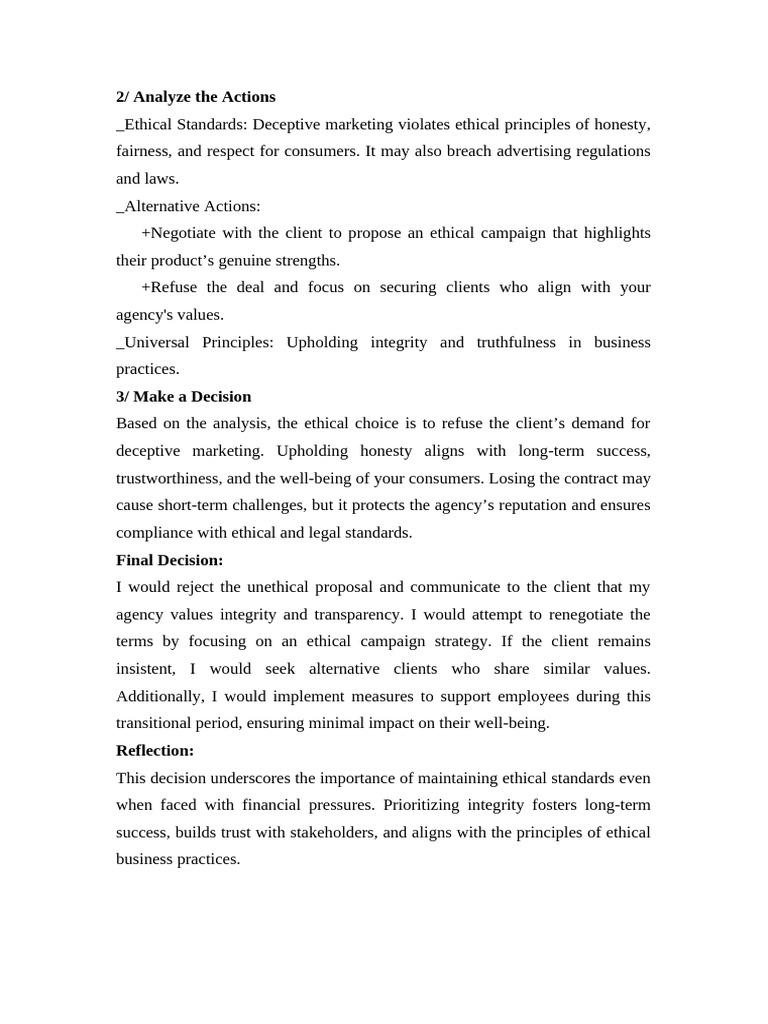 2/ Analyze The Actions | PDF