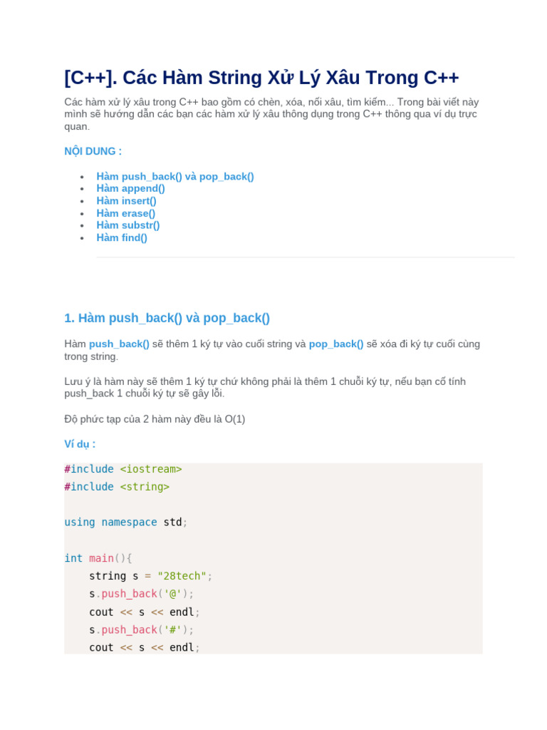 Ham Xau C++ | PDF