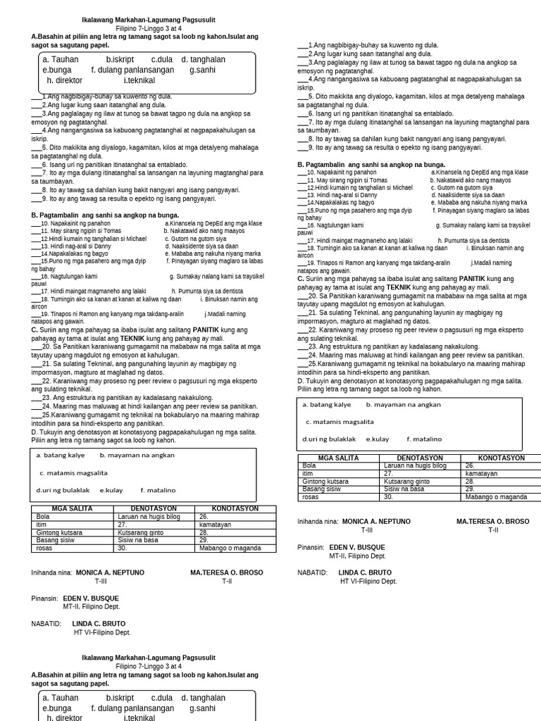 q2 Week 3 4 Summative | PDF