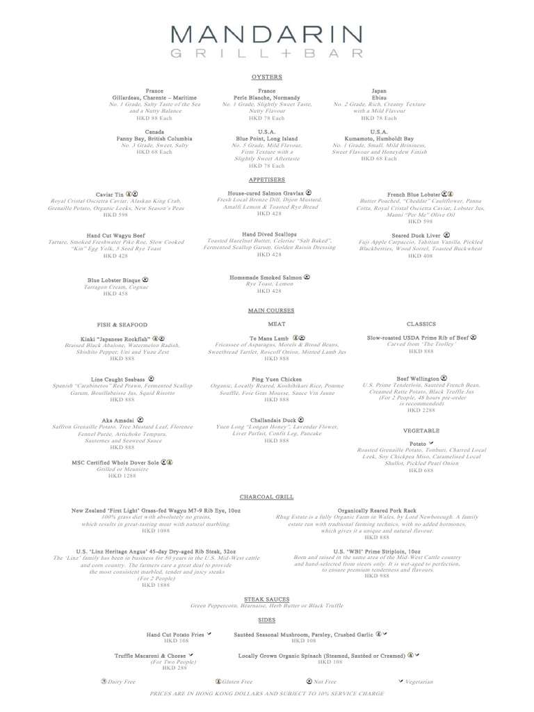 Gourmet Seafood and Fine Dining Menu | PDF | Steak | Sauce