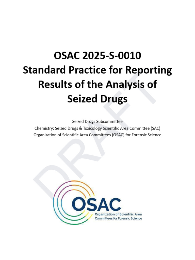 OSAC Standard for Seized Drug Reporting | PDF | Forensic Science | Science