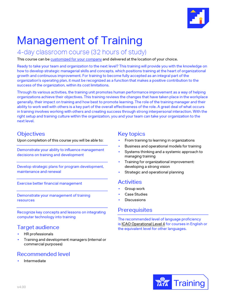 Training Management Course Overview | PDF | Business | Learning