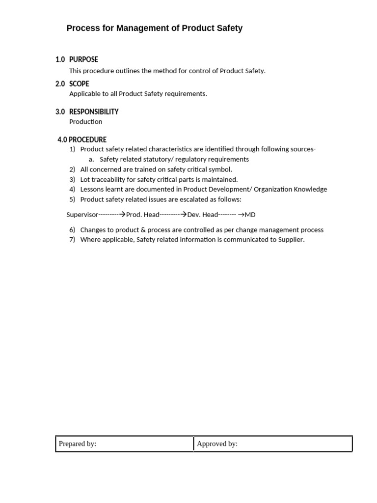 4.4.1.2 - MPPL Process For Management of Product Safety | PDF