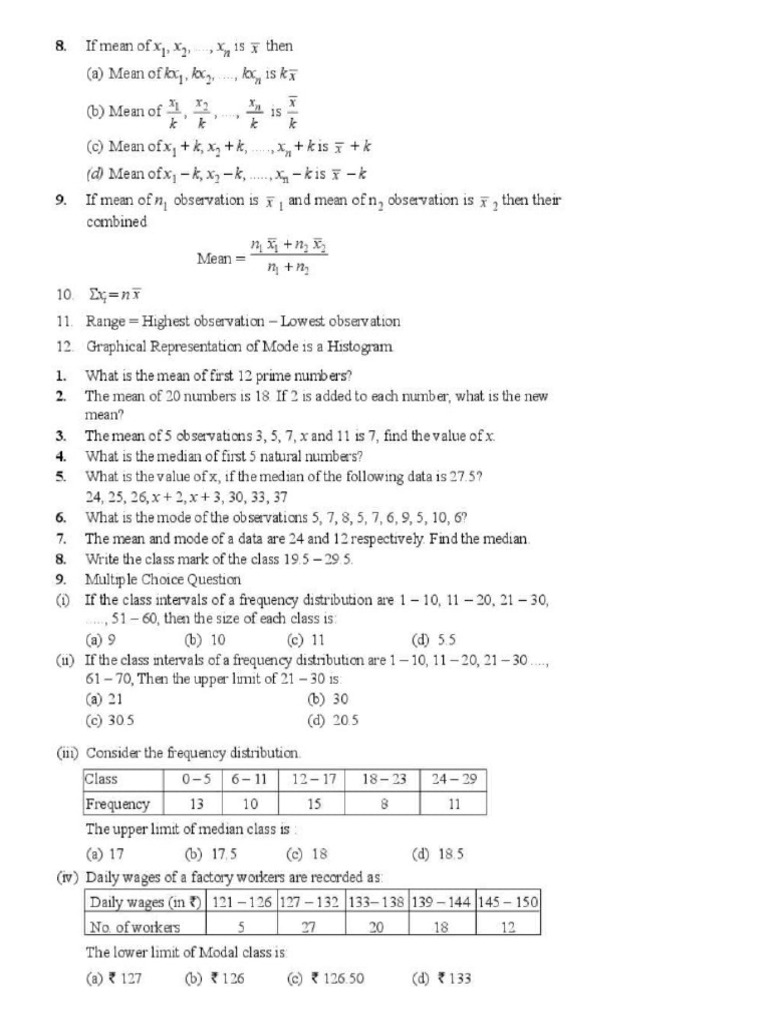 Statistical Measures: Mean, Median, Mode | PDF | Mode (Statistics ...