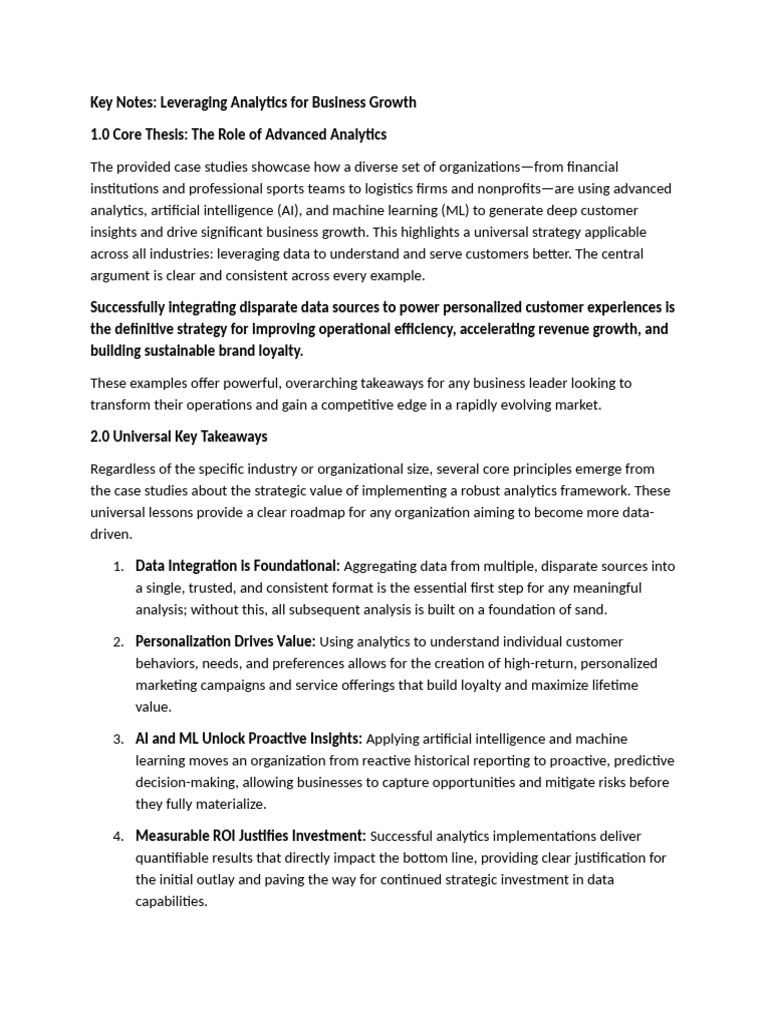 Analytics Strategies for Business Growth | PDF | Analytics | Artificial ...