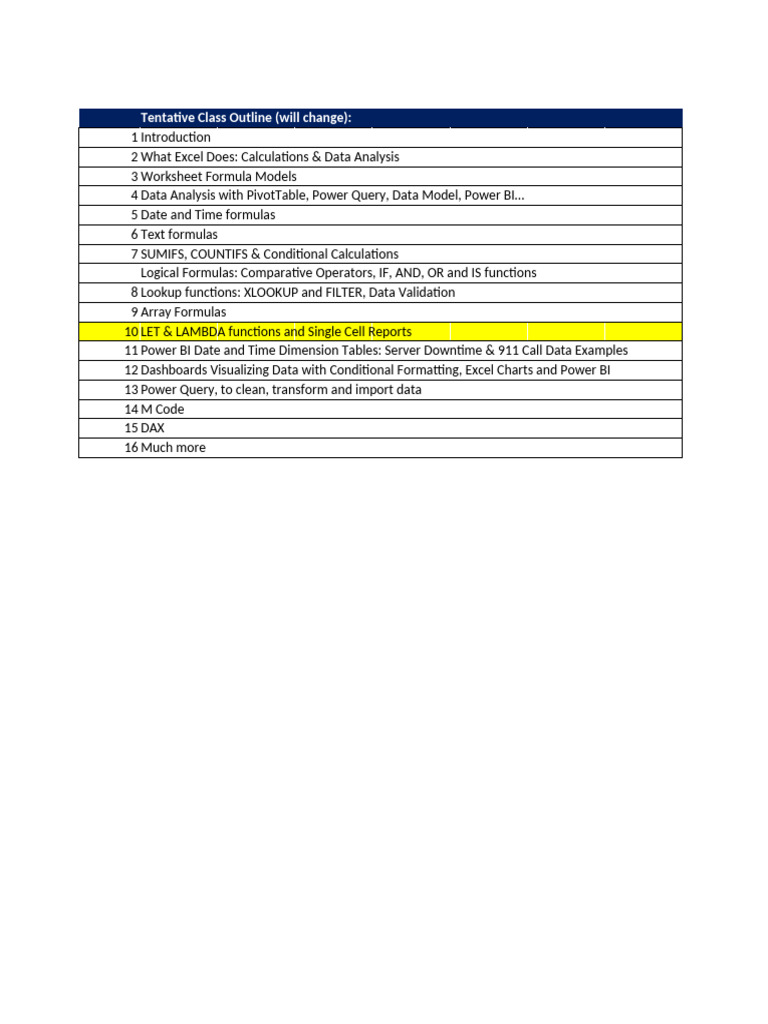 10 M365ExcelClassStart2024 | PDF | Function (Mathematics) | Microsoft Excel