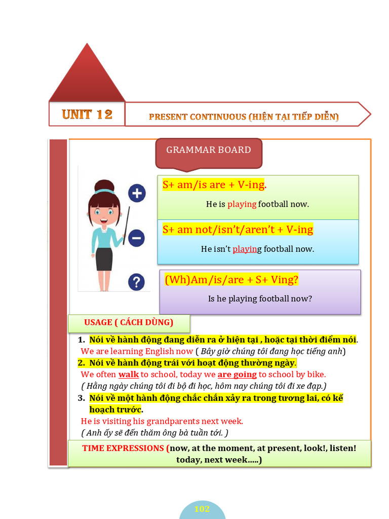 Present Continuous Grammar Exercises | PDF | Linguistics