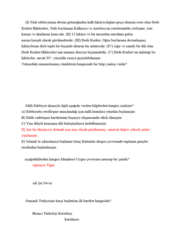 Turkish-I HW-3 | PDF