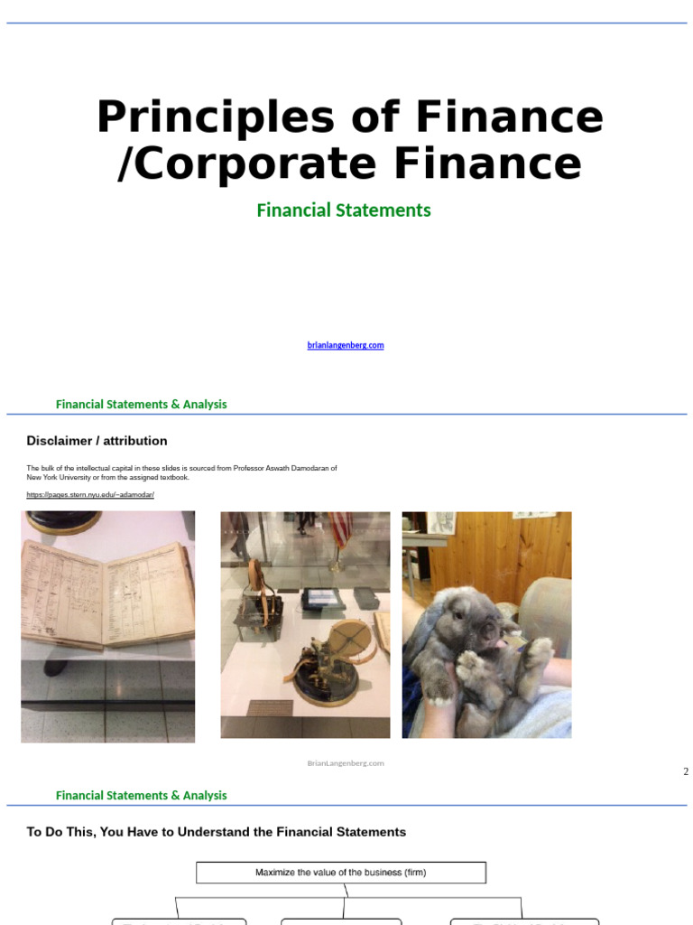 Slides - Financial Statements & Analysis | PDF | Debt | Equity (Finance)