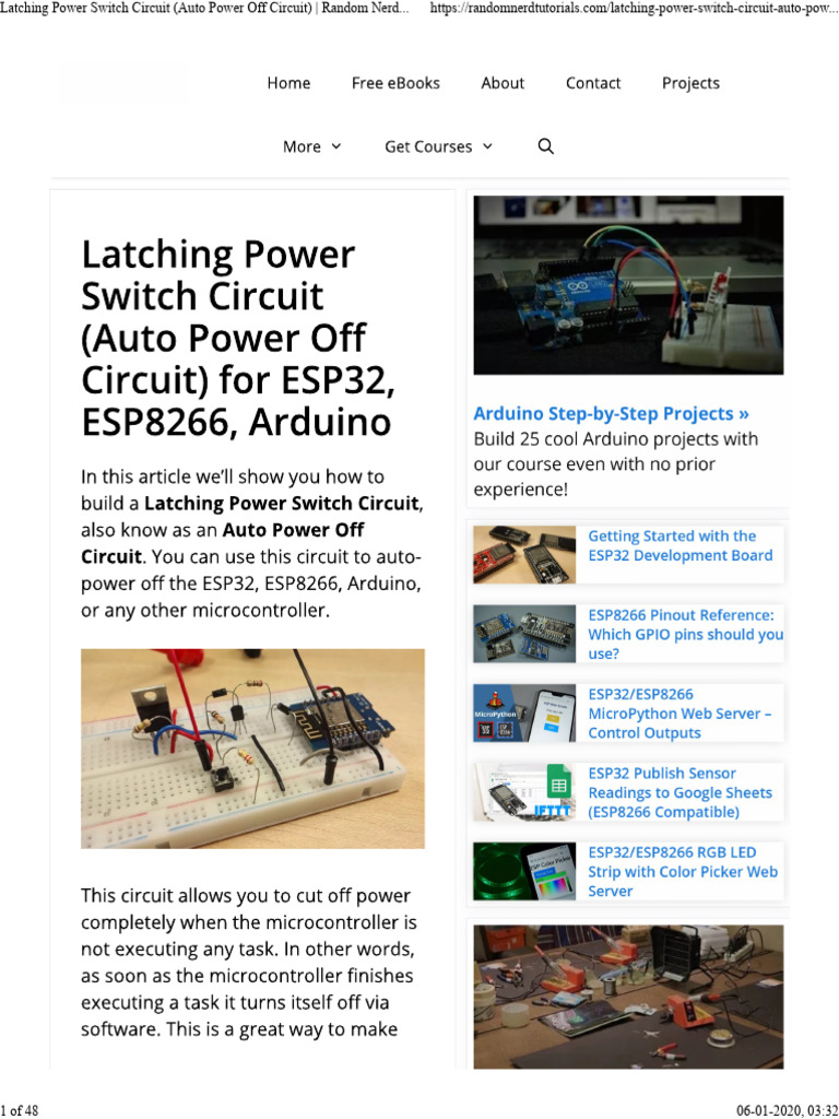 Latching Power Switch with Auto Off | PDF | Computer Engineering ...