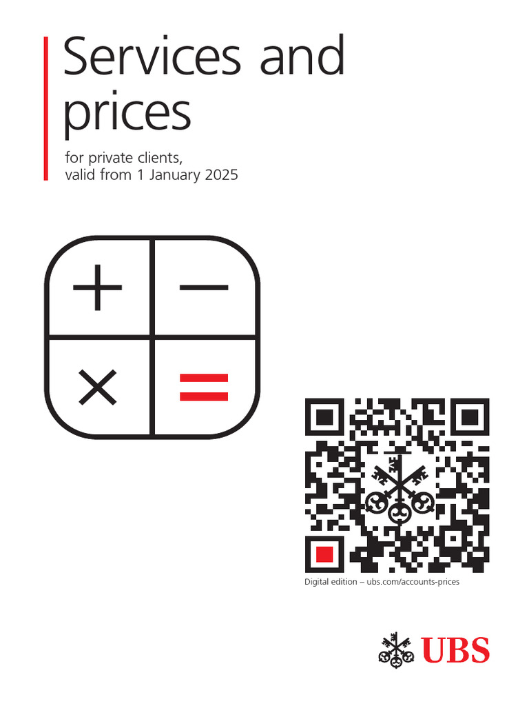 UBS Private Banking Services & Fees 2025 | PDF | Ubs | Credit Card