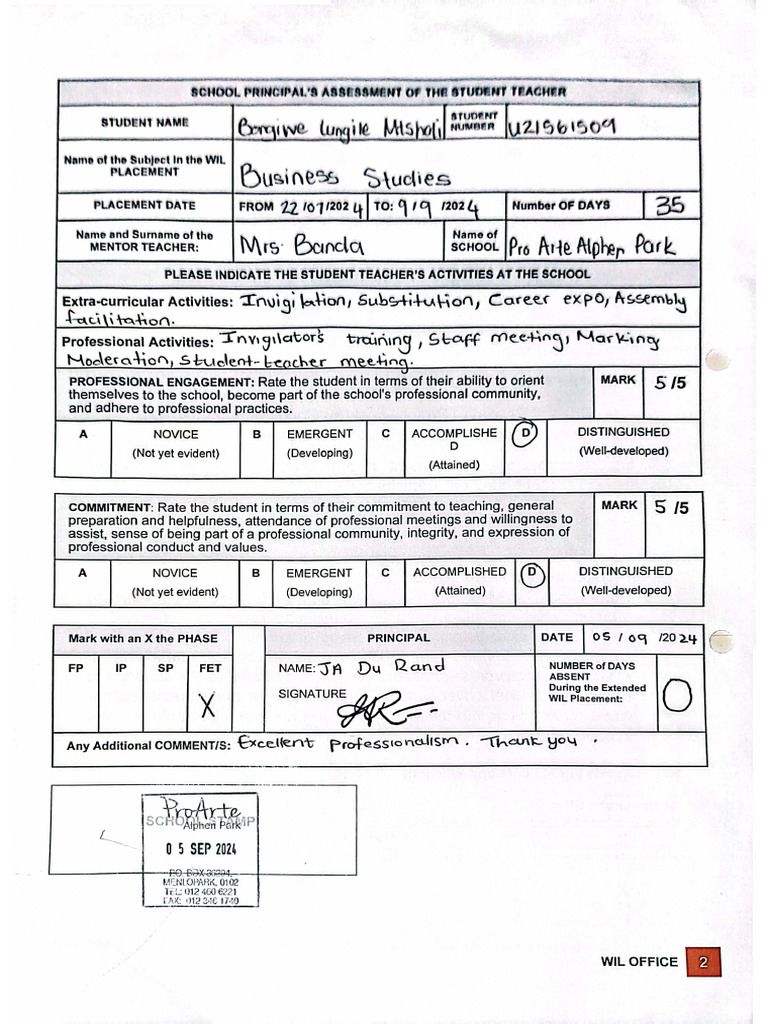 Principal Assessment Pro 453 | PDF