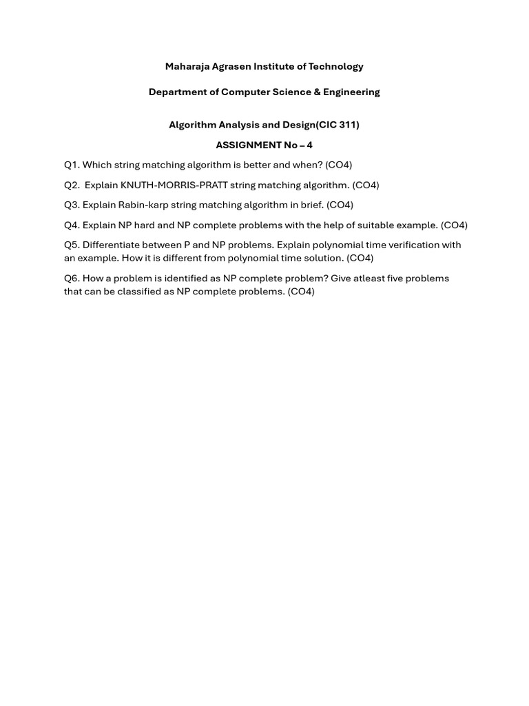 String Matching Algorithms & NP Problems | PDF