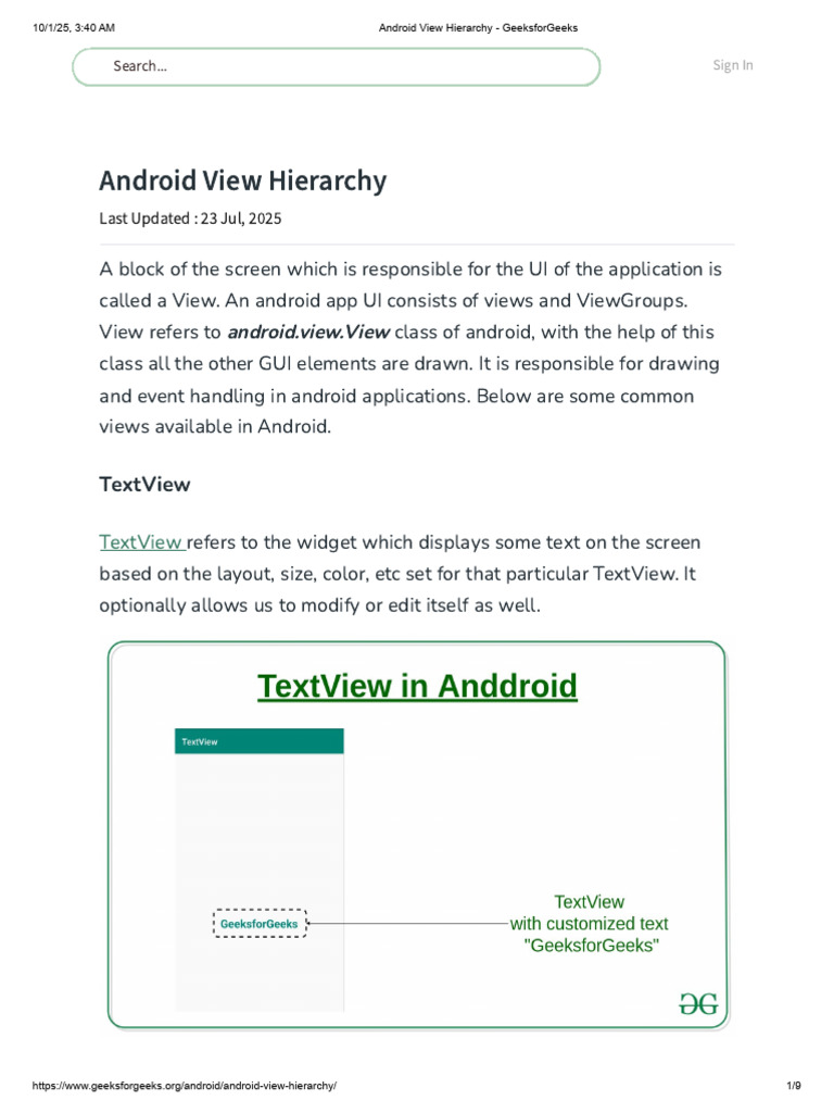 Android View Hierarchy - GeeksforGeeks | PDF | Android (Operating ...