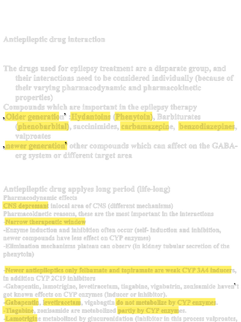 Antiepileptic Drug Interactions Explained | PDF | Drugs | Drugs Acting ...