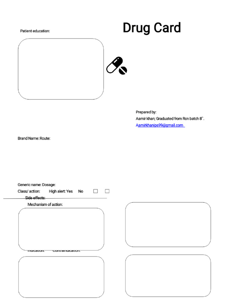 Drug Card 1 | PDF
