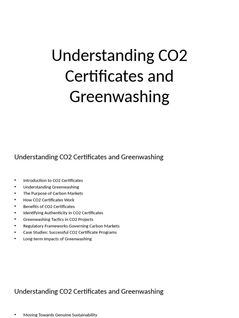 Understanding CO2 Certificates and Greenwashing | PDF | Sustainability ...