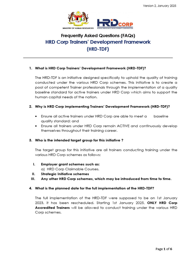 2 HRD-TDF FAQ | PDF | Faq