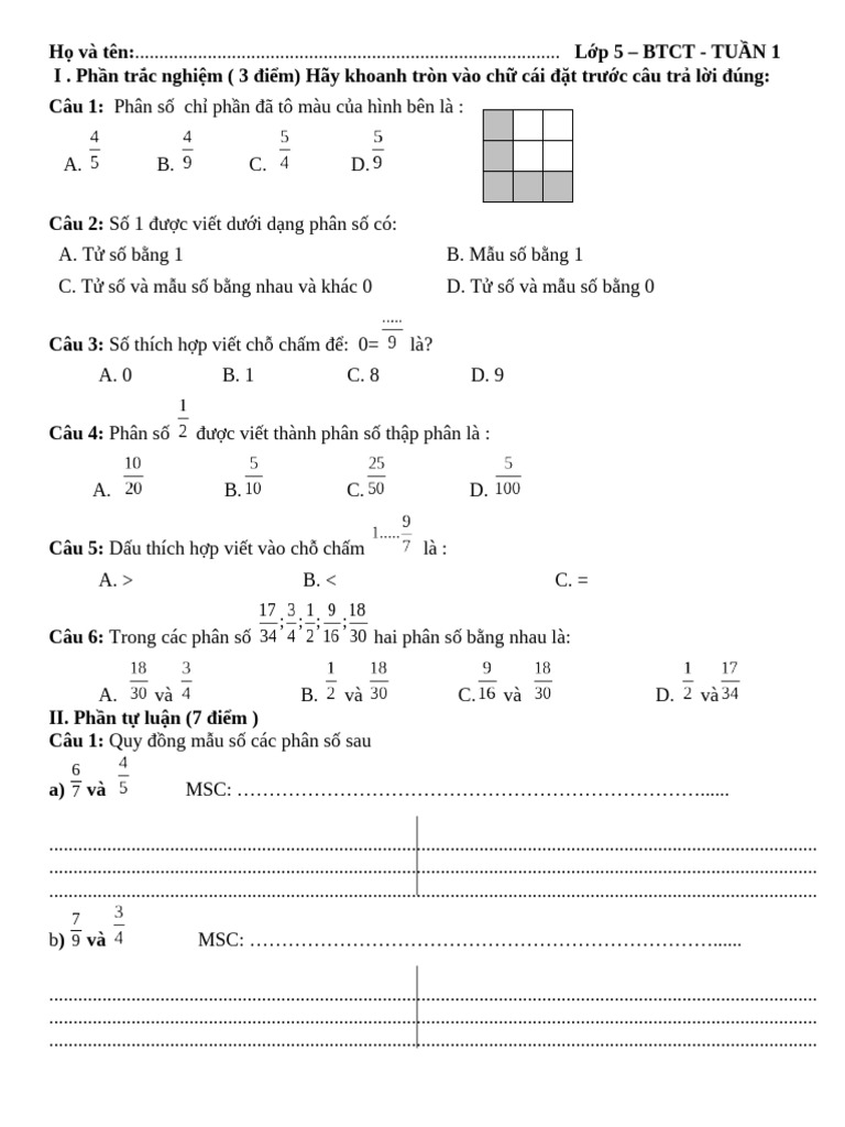 5 Lop BTCT 1 | PDF
