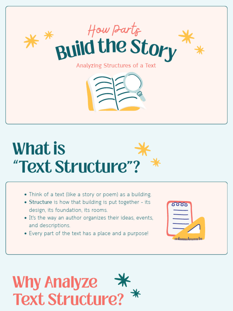 Analyzing Structures of Text English Presentation Pink, Blue and Yellow ...