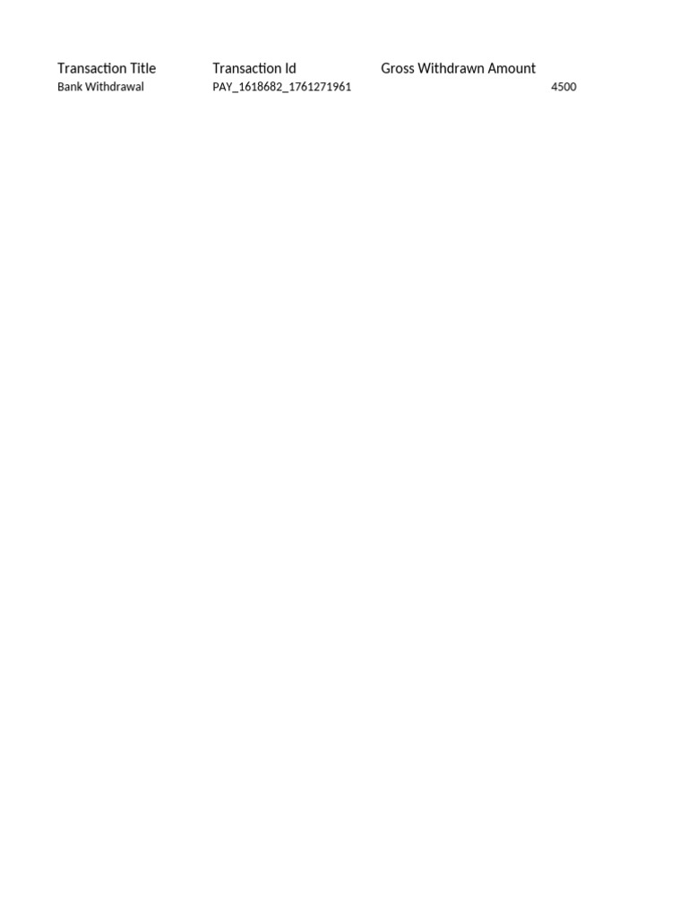 Transaction Details for Withdrawal | PDF