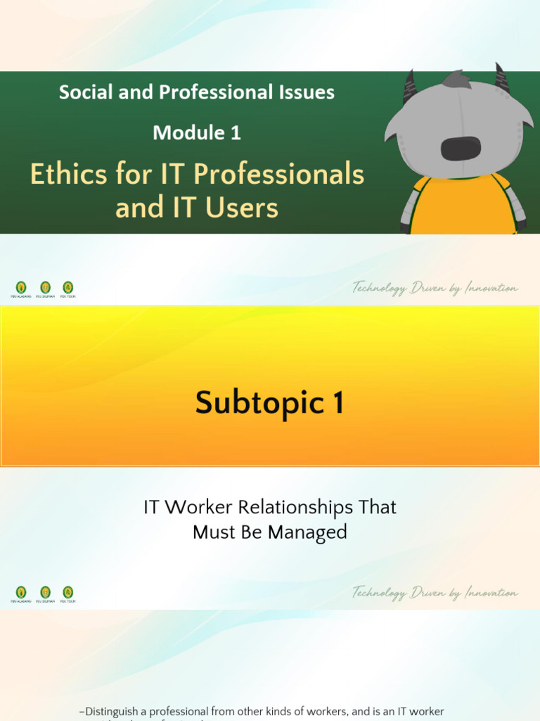 Managing Ethics in IT Professions | PDF | Information Security | Duty ...