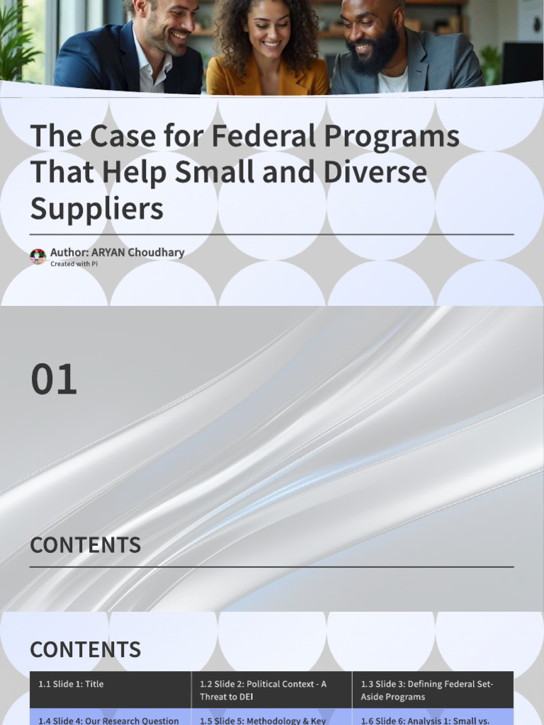 The Case For Federal Programs... | PDF | Supply Chain | Brand