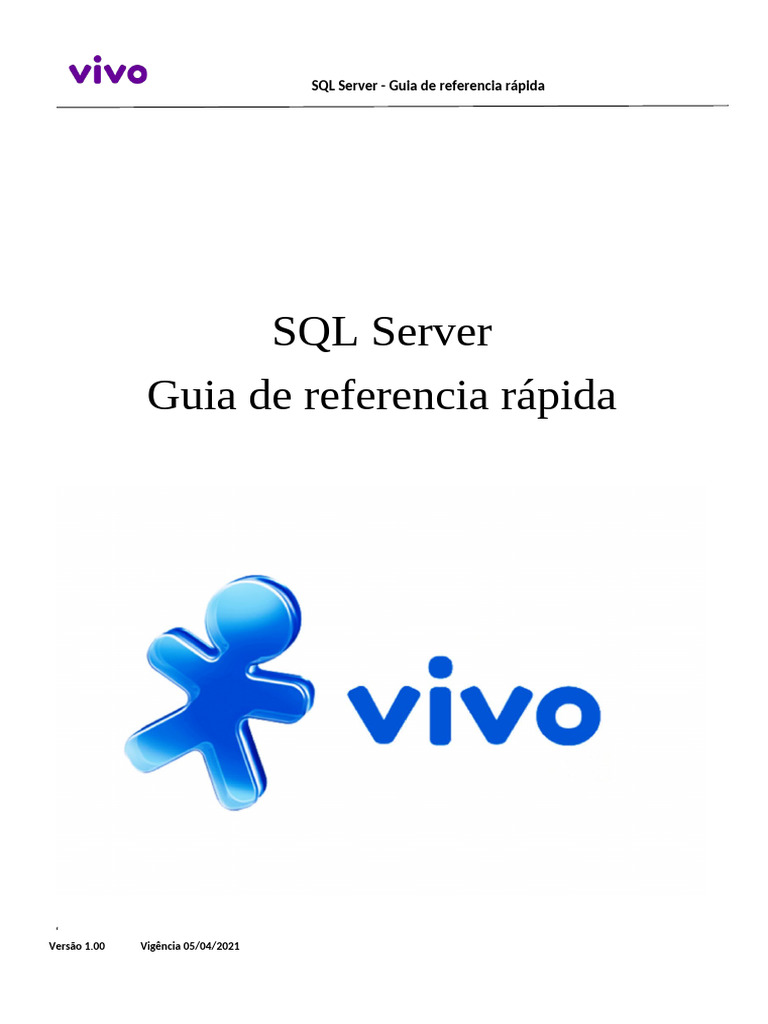 Guia Rápido de Administração SQL Server | PDF | Microsoft SQL Server ...