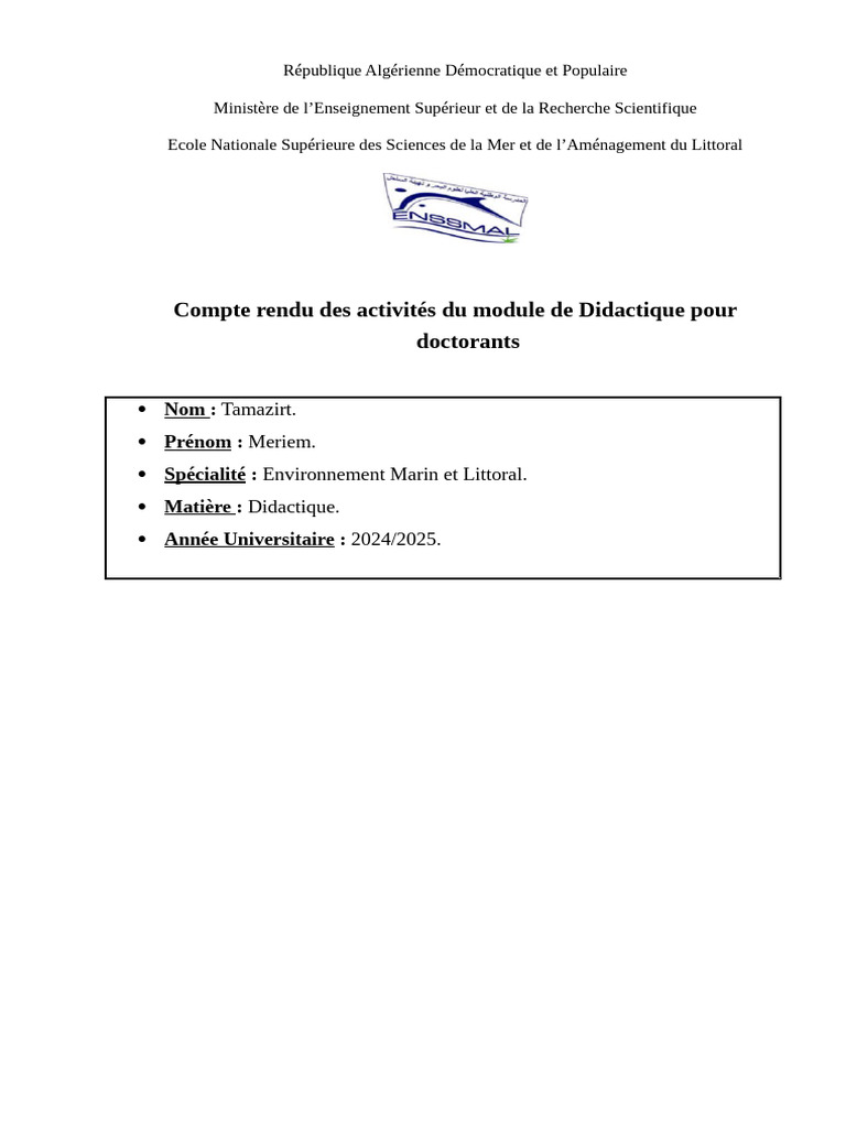 Didactique pour Doctorants en Environnement | PDF | Apprentissage ...