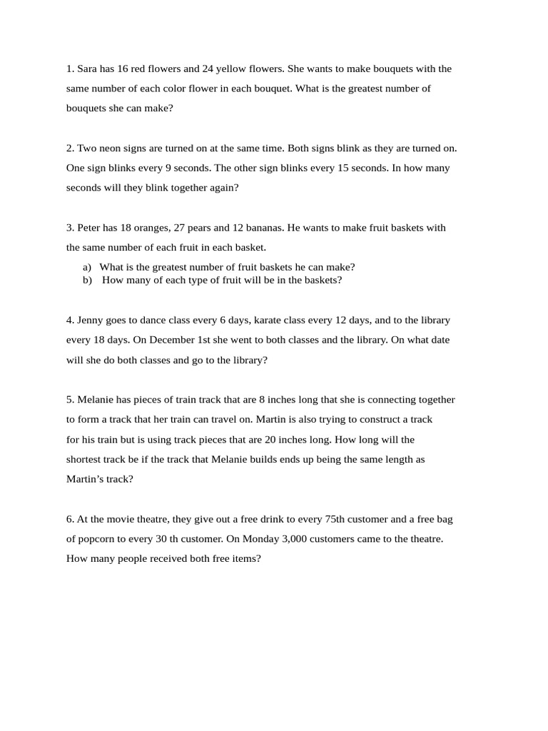 Word Problems | PDF